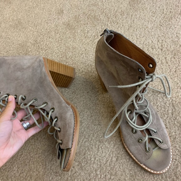 Jeffery Campbell suede cors peep toe booties - Picture 3 of 7